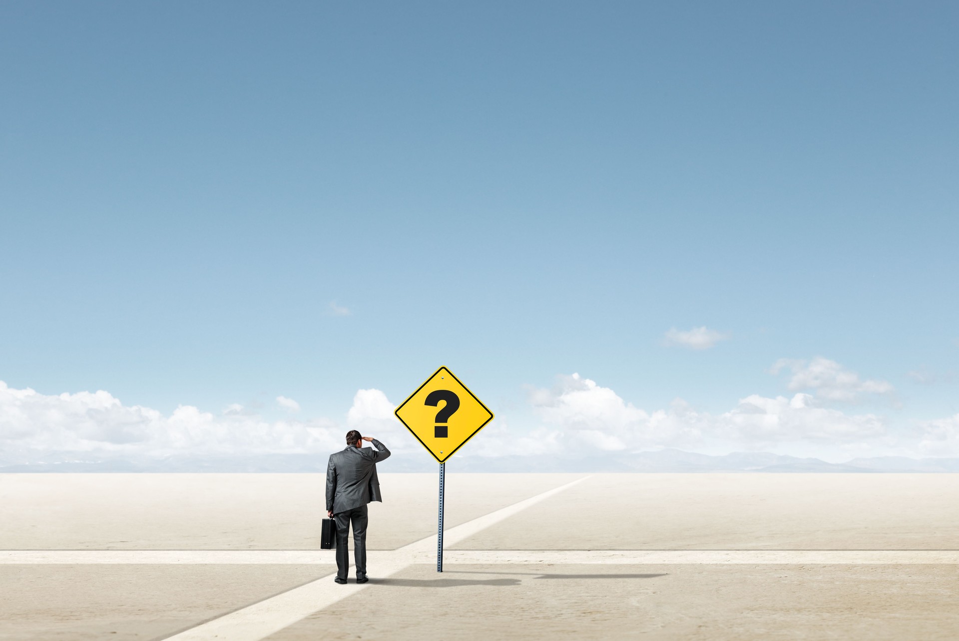 Man Looks With Uncertainty As To Which Path To Take